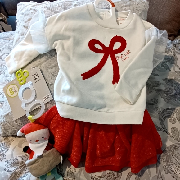 Cat & Jack Other - NWT Cat  & Jack Skirt & Top and Go by Goldbug Pull & Jitter Santa Toy - 6 to 9 M